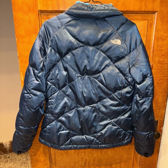 North Face Puffer Jacket Women Medium Blue 550 Down Fill Packable Lightweight - Picture 7 of 14